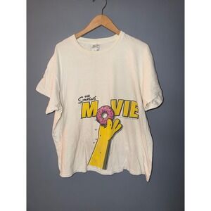 The Simpsons Movie T Shirt XL Homers Donut Yellow Graphic Tee 2007